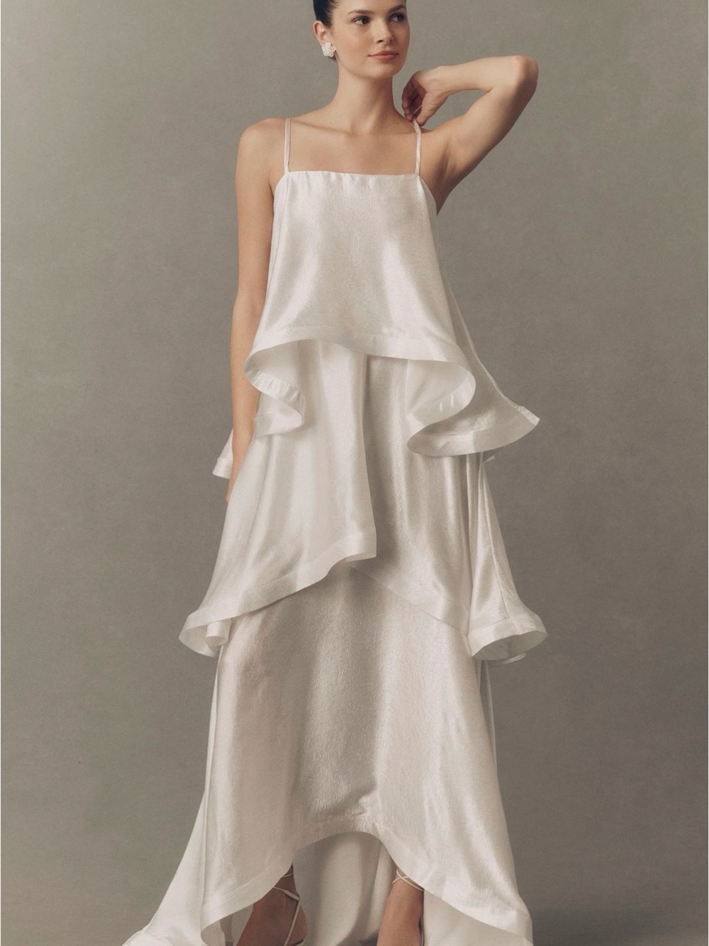 Elliatt White Tilly Layered Cascade Dress